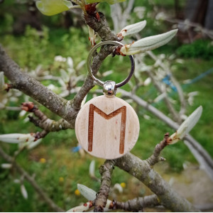 БРЕЛОК ДЕРЕВ'ЯНИЙ РУНА ЕВАЗ РУЧНА РОБОТА (KEYRING WOODEN FLEECE EVAS HANDMADE)